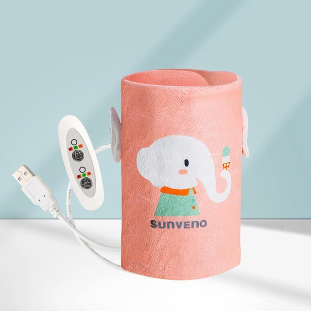 Sunveno Portable Milk Bottle Warmer for Babies USB Charging Heating Thermo Bag Keep Baby Milk or Water Warm