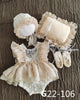 0-1Month Newborn Photography Props Baby Hat Headband Lace Romper Bodysuits Outfit Baby Girl Dress  Costume Photography Clothing